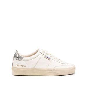 Golden Goose Women Soul Star Distressed Leather Sneakers With Glittered Heel Tab